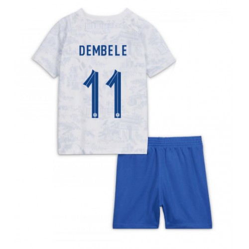 Dětský Fotbalový dres Francie Ousmane Dembele #11 MS 2022 Venkovní Krátký Rukáv (+ trenýrky)